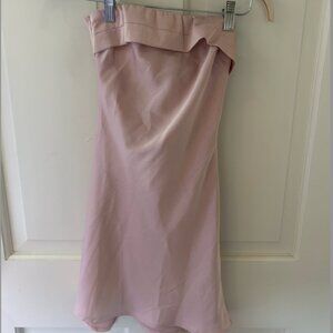 Pink Strapless Silk Slip Dress from Princess Polly